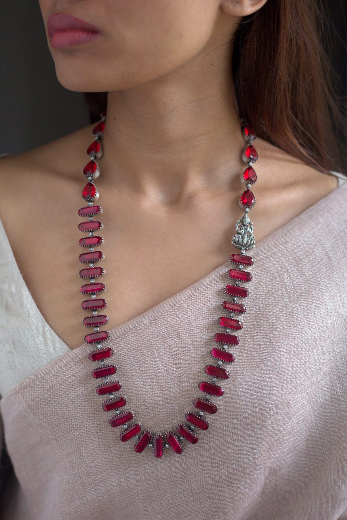 Pradejewels 红宝石拖把项链 • 南印度珠宝