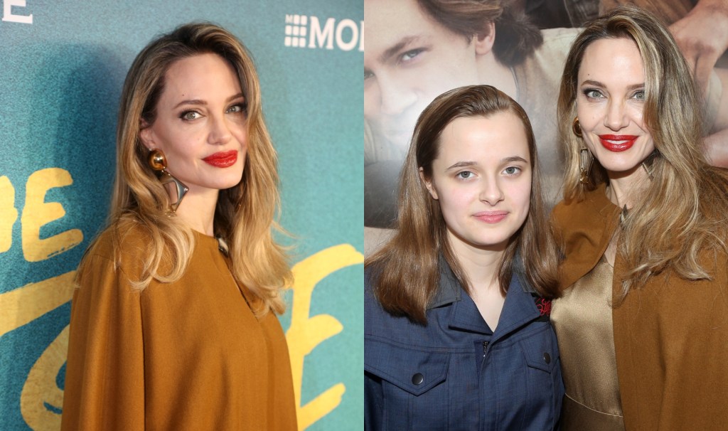 安吉丽娜·朱莉 (Angelina Jolie) 与女儿薇薇安·朱莉-皮特 (Vivienne Jolie-Pitt) 身穿斗篷：局外人