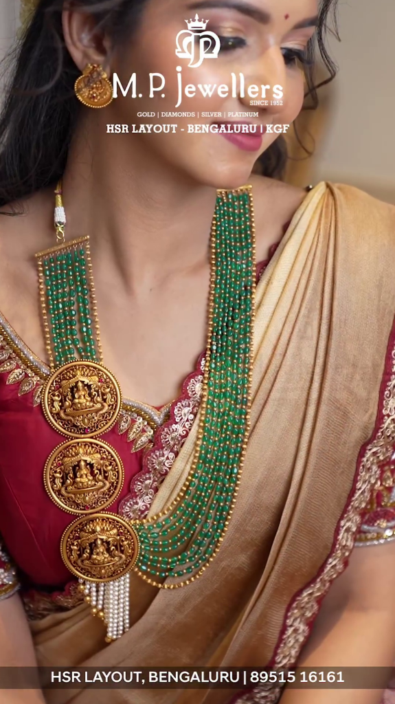 Emeralds Haram with Lakshmi Pendants From
