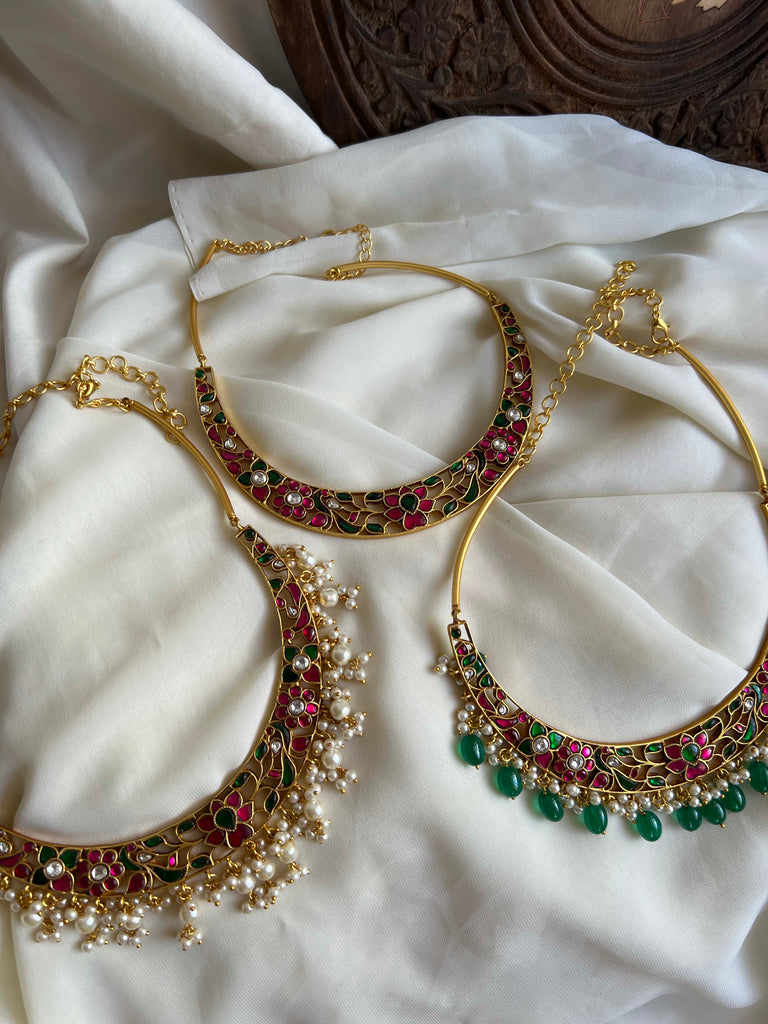 Imitation Kundan Floral Hasli Necklace From