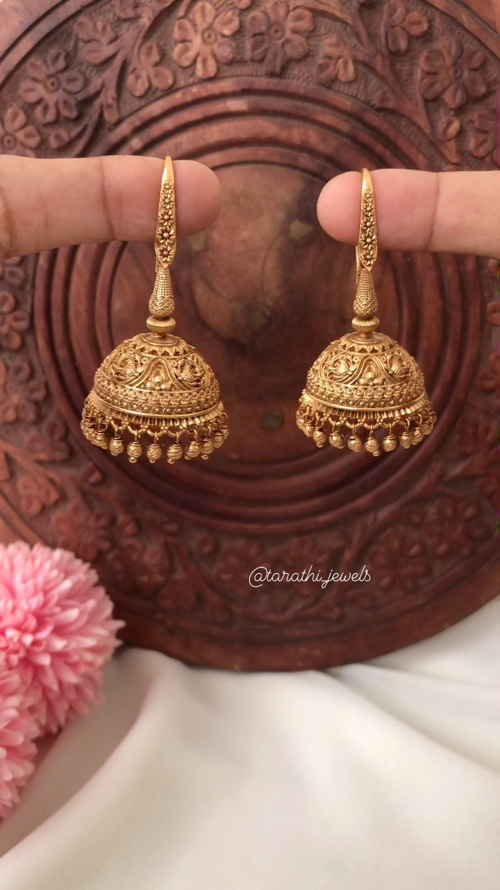 Matte Finish Peacock Hook Jhumkas From