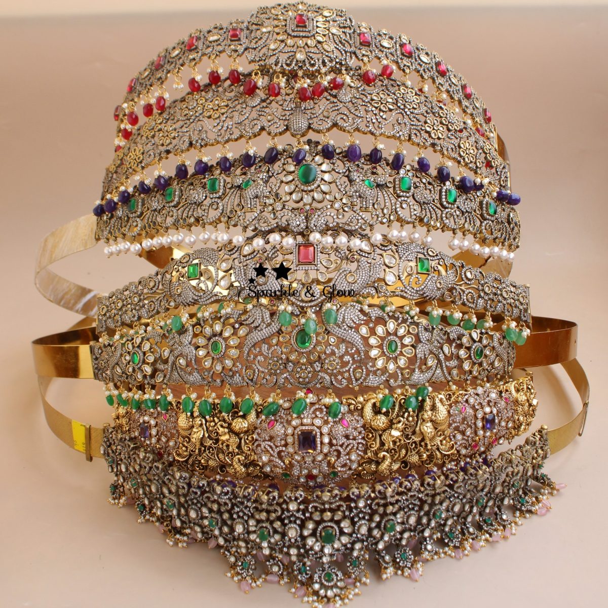Multi Stones Victorian Hipbelts From