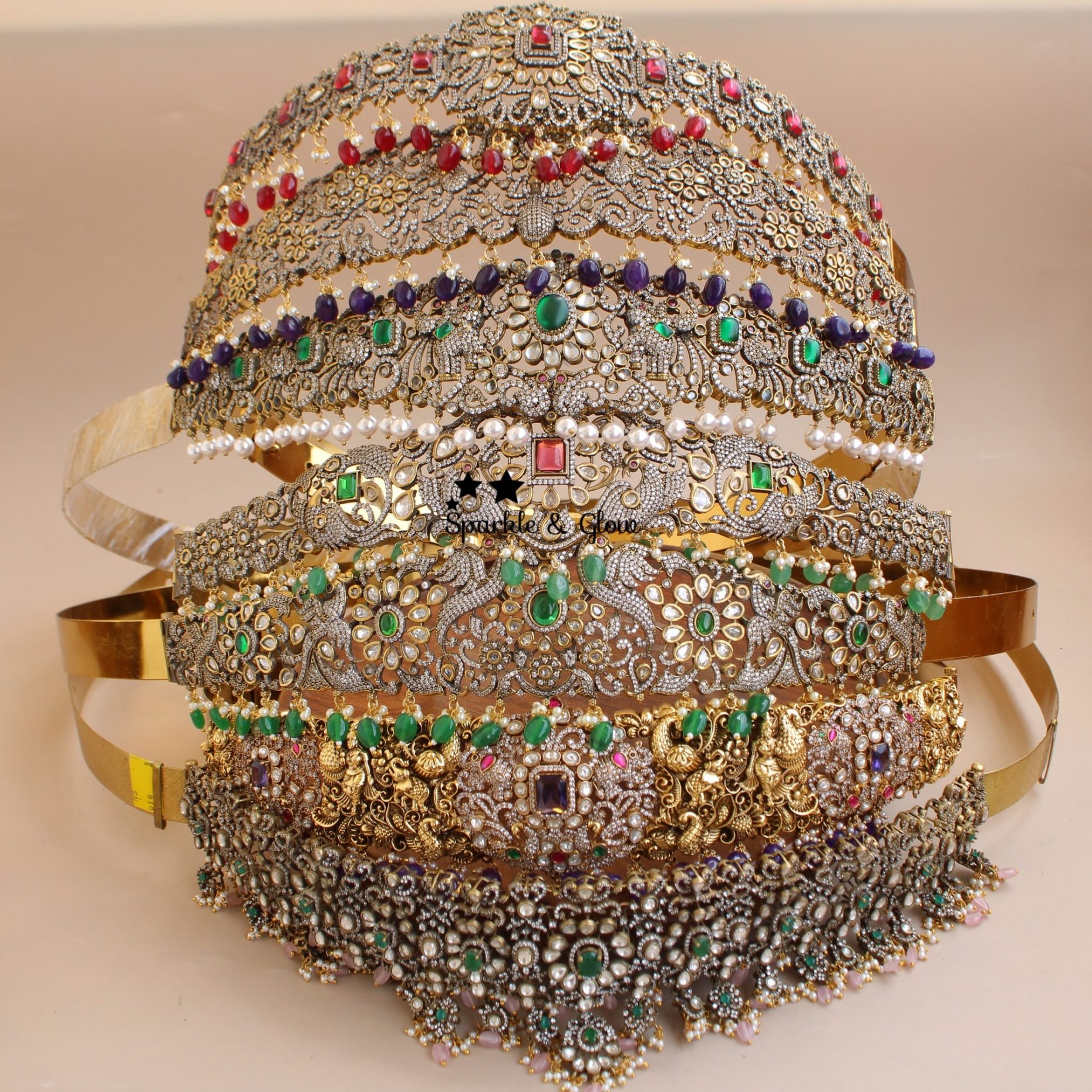 Multi Stones Victorian Hipbelts From