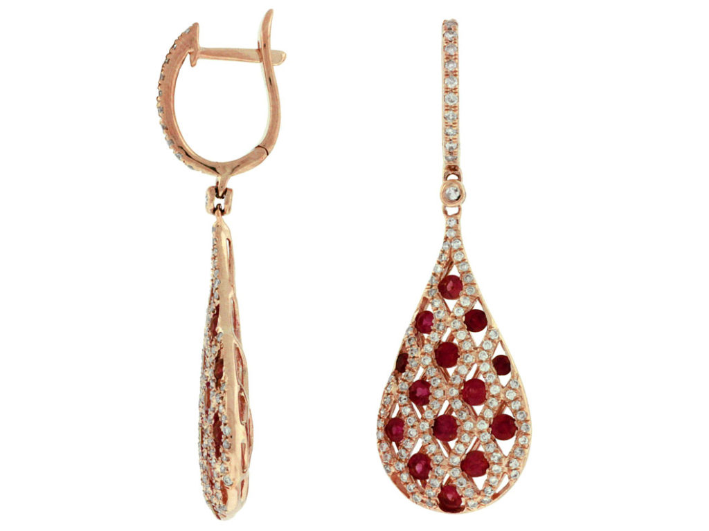 Royal Jewelers Diamond & Ruby Earrings (HPC5394RJ)