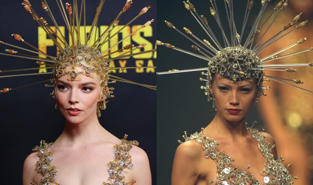 安雅·泰勒-乔伊 (Anya Taylor-Joy) 身穿 Paco Rabanne 戏剧性造型出席《Furiosa》首映式