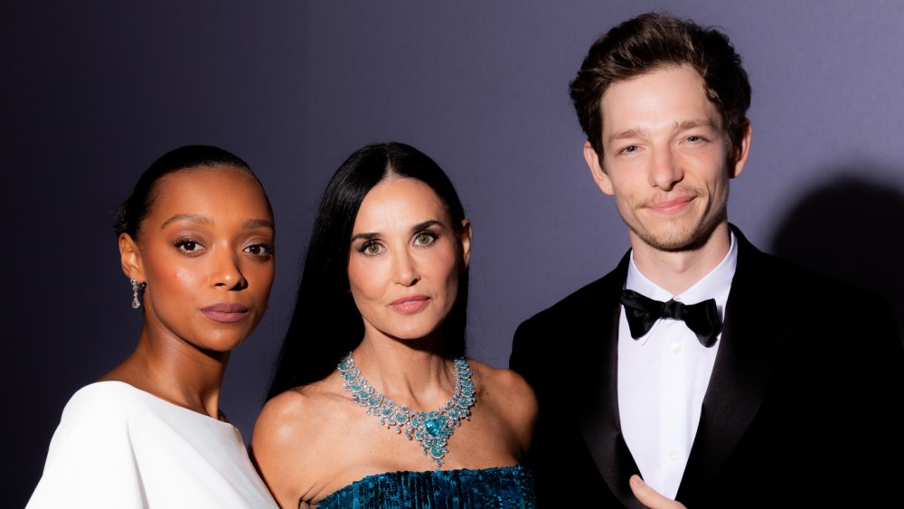 Sophie Wilde, Demi Moore and Mike Faist Trophée Chopard Cannes Film Festival