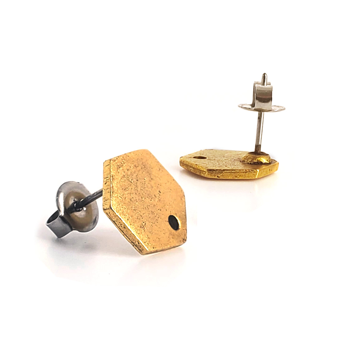 Hexagon Post Earrings