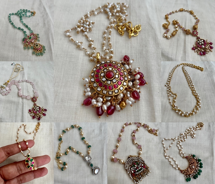 Gold Plated Silver Beaded Chains From