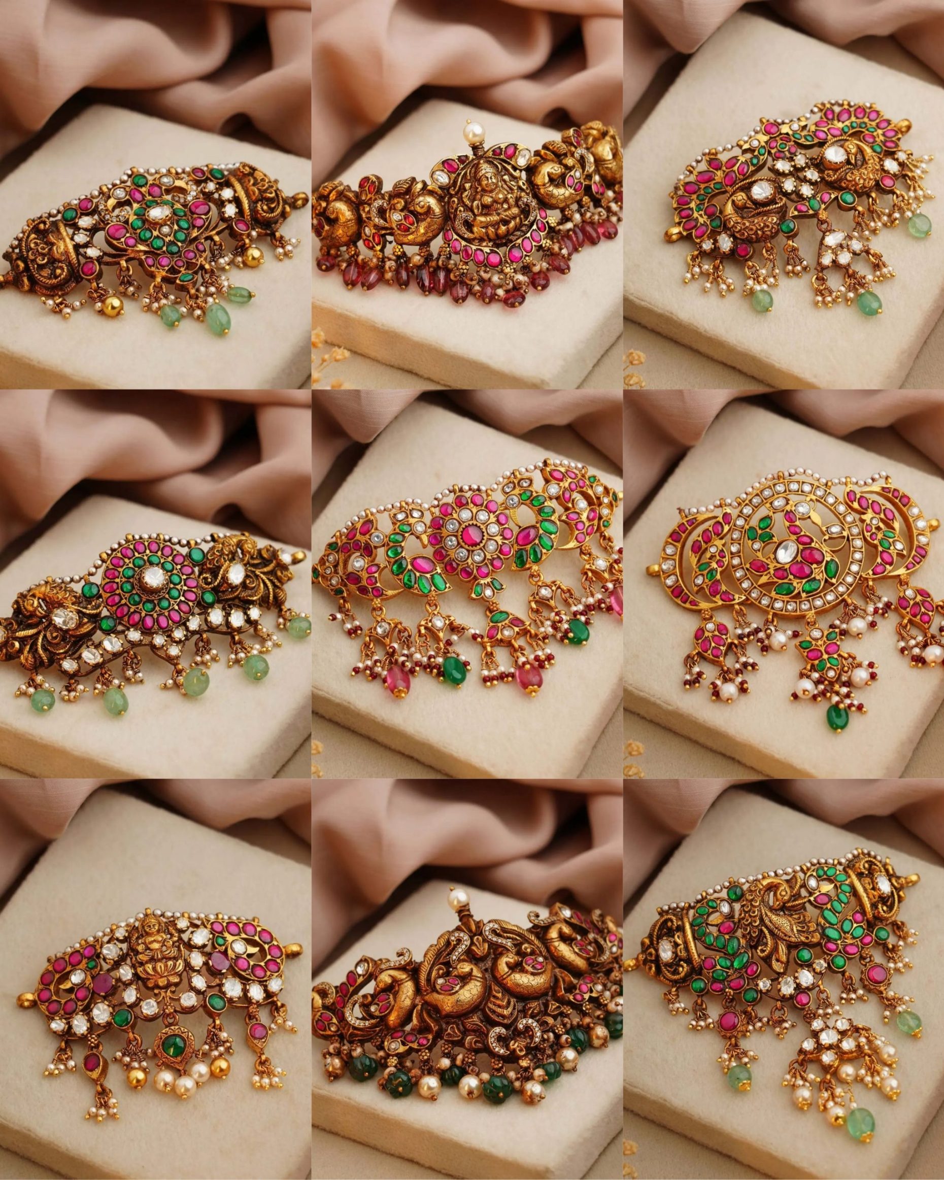 Gold Plated Nakshi Kundan Chokers From