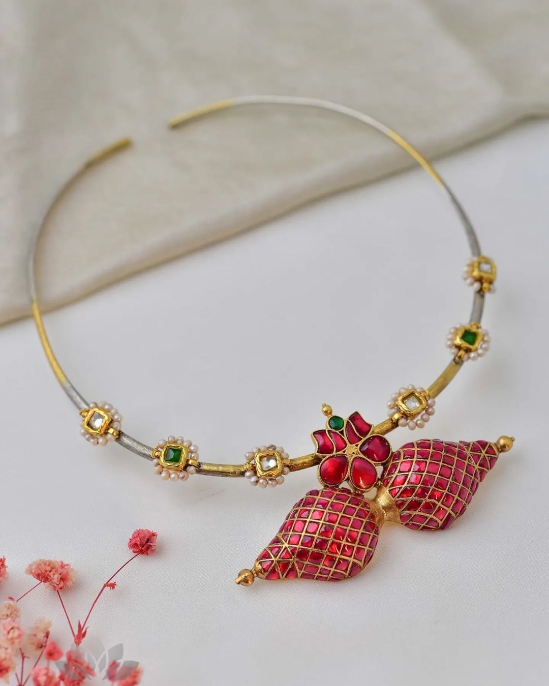 92.5 Silver Kundhan Necklaces From