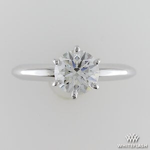 14k 白金经典 6 爪单石订婚戒指 Whiteflash.jpg