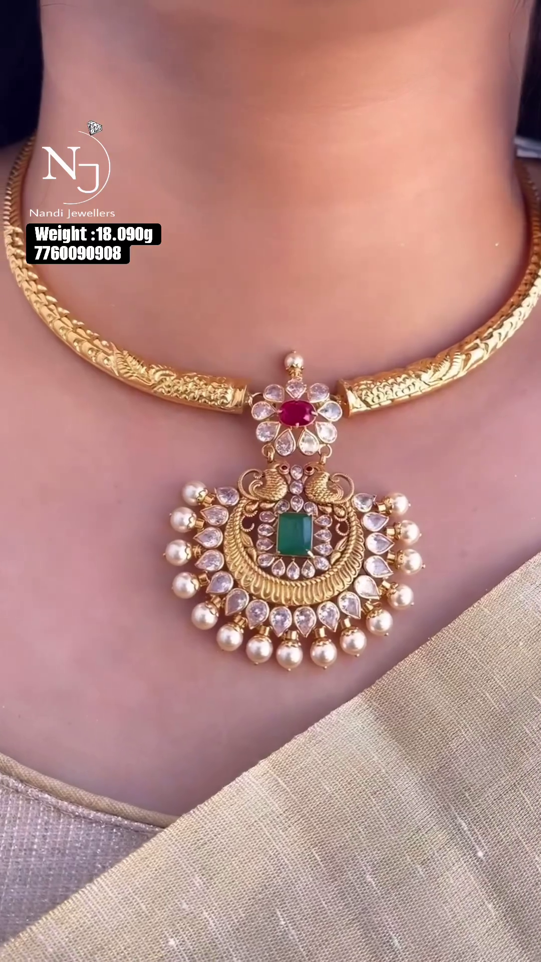 Beautiful Pearl Kante Necklace From