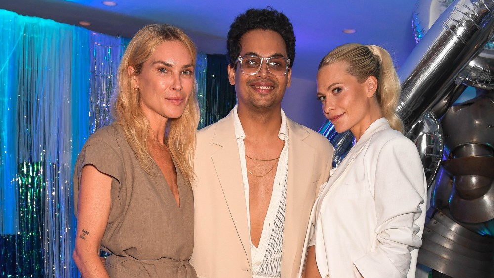 Erin Wasson, Rahul Dayama and Poppy Delevingne attend the Urbanic launch party at The SeaShell of Lisson Grove