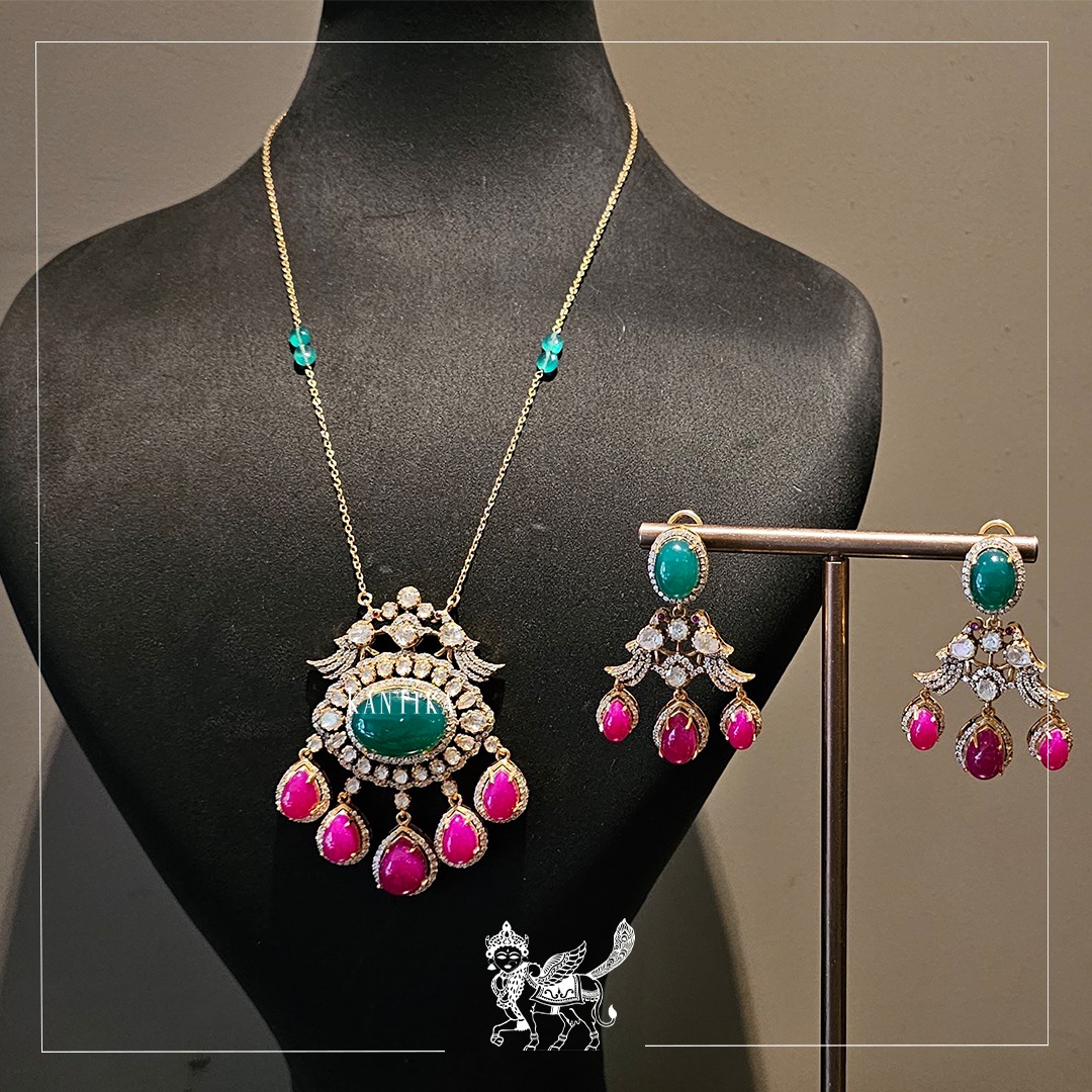 Gold Finish Silver Moissanite Polki Haram From 'Kantika Jewels'