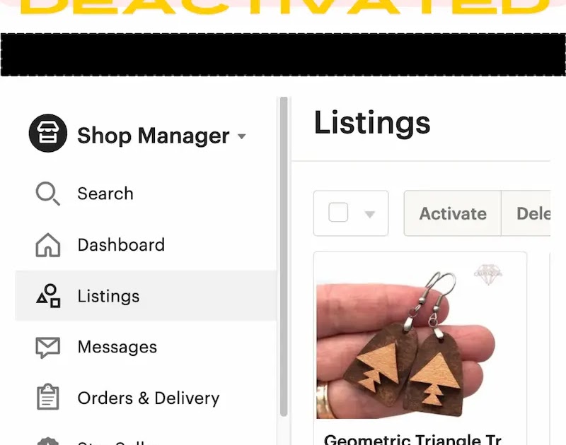 Etsy 大型活动 | 如果您的菜单/装饰宝石已被停用该怎么办