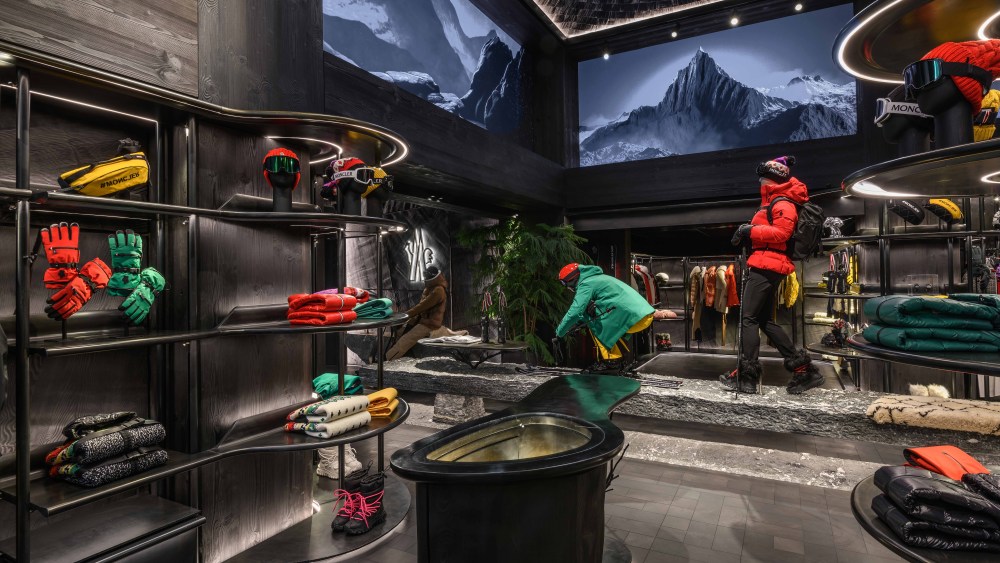 The Moncler Grenoble boutique in Swiss tony ski destination St. Moritz.