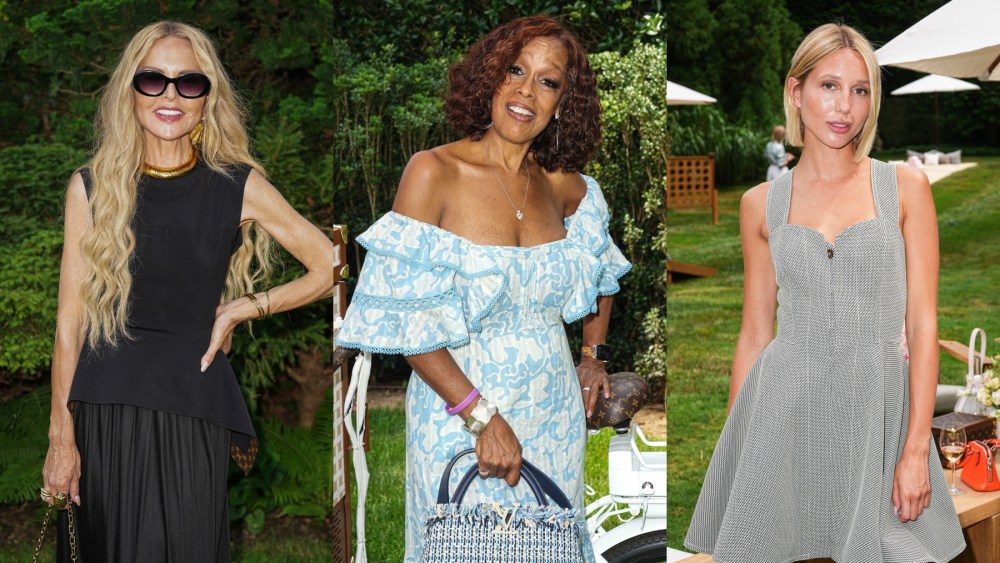 Rachel Zoe, Gayle King and Princess Maria-Olympia of Greece and Denmark at the Louis Vuitton Hamptons Garden Party on July 20 in the Hamptons, New York.