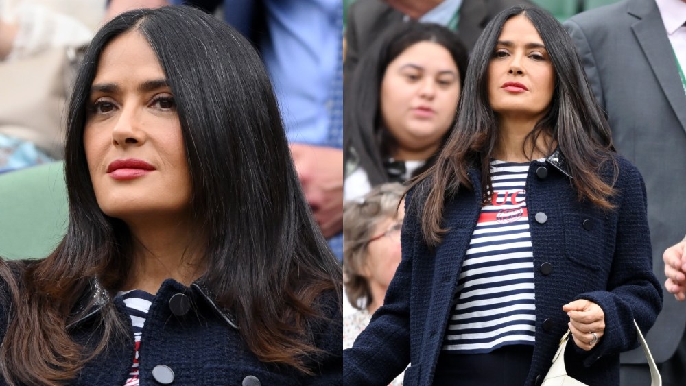 Salma Hayek attends Wimbledon on July 7 in London.
