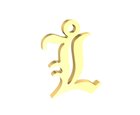 我的创作变得栩栩如生。 14k 金哥特式首字母吊坠