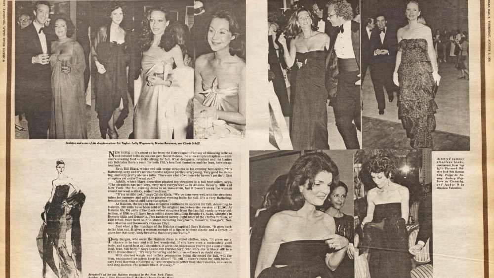 "The Strapless Takes Hold" appeared in WWD on August 5, 1976.