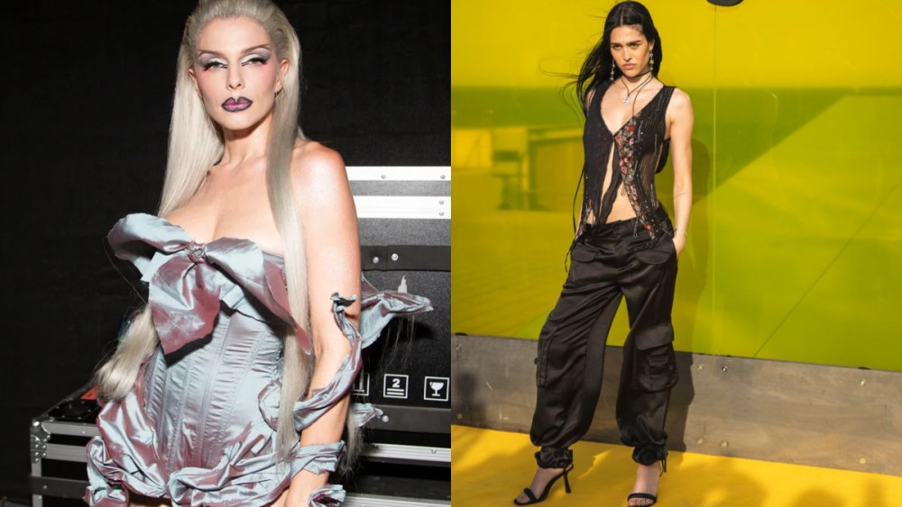 Julia Fox and Amelia Gray showcasing the "Brat" aesthetic style summer trend by charli xcx's album