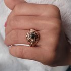 装饰艺术风格盐和胡椒钻石维多利亚女式订婚戒指