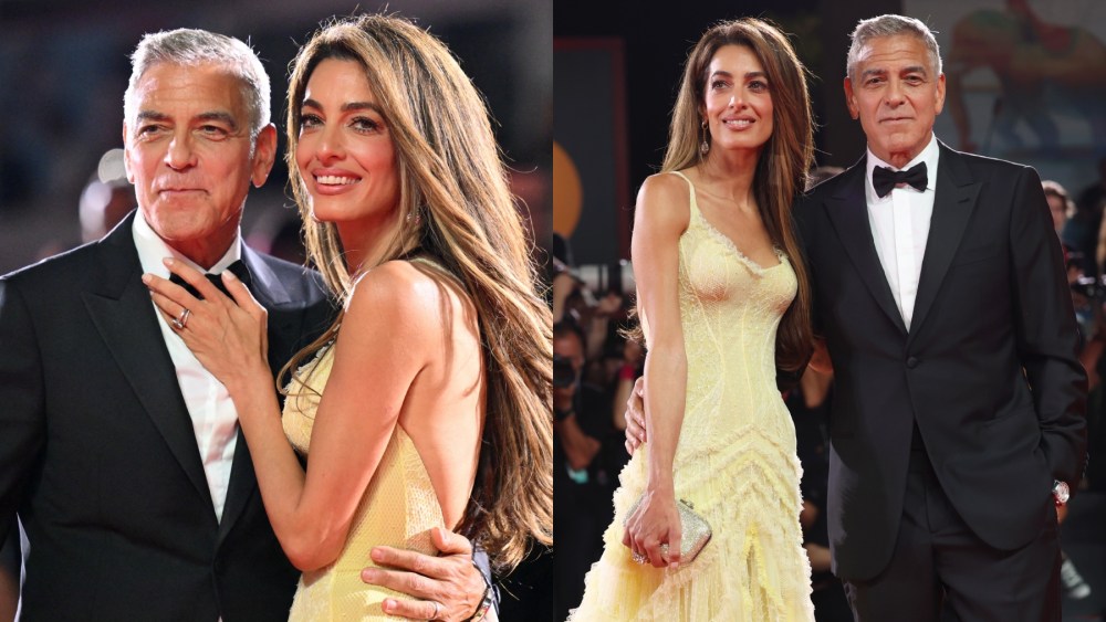 Amal and George Clooney attend the "Wolfs" premiere during the 2024 Venice Film Festival on Sept. 1.