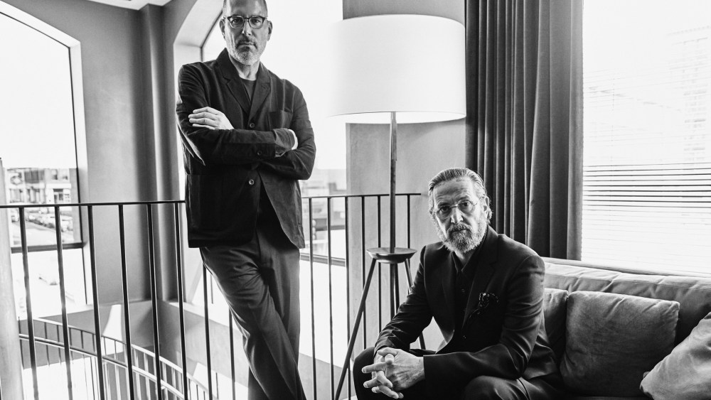 Mario Grauso and Stefano Pilati announce their business partnership.