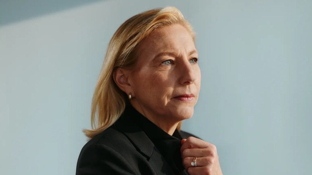 Portrait of Joanne Crevoiserat, chief executive officer of Tapestry Inc.