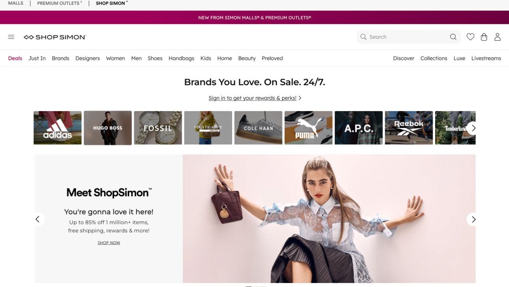 The ShopSimon e-commerce site.