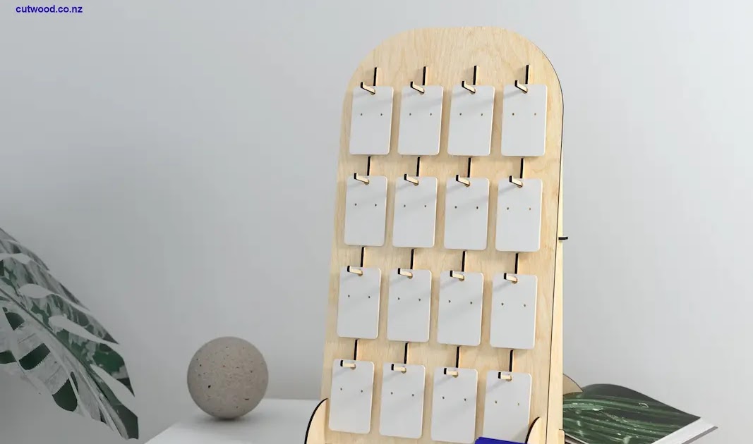 用于工艺品展览会和在线摄影的智能激光切割木制耳环展示 / The Beading Gem