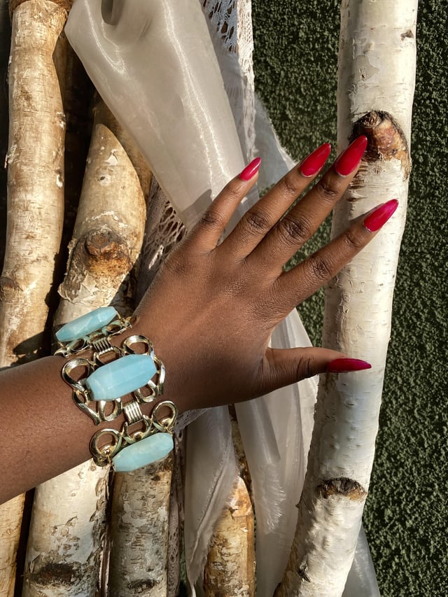 古董手镯上的天河石！