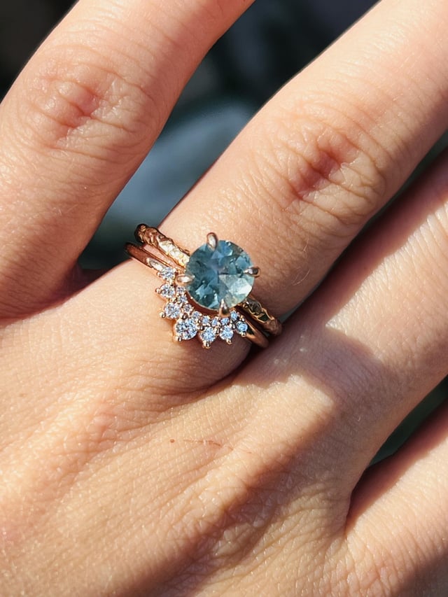 我拿到了结婚戒指，几周后就要举行婚礼了。天哪，我爱他！