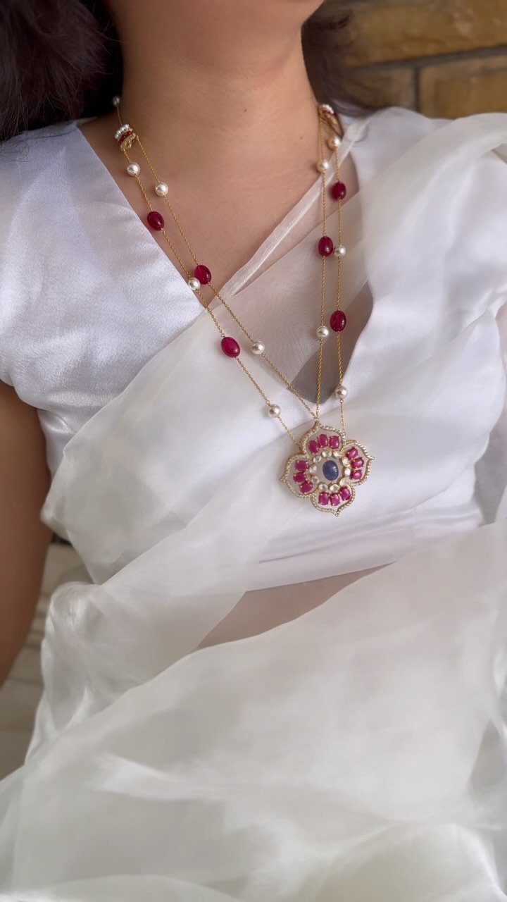 Beautiful Temple Jhumkas with Earchain From 'Aishi Jewellery'