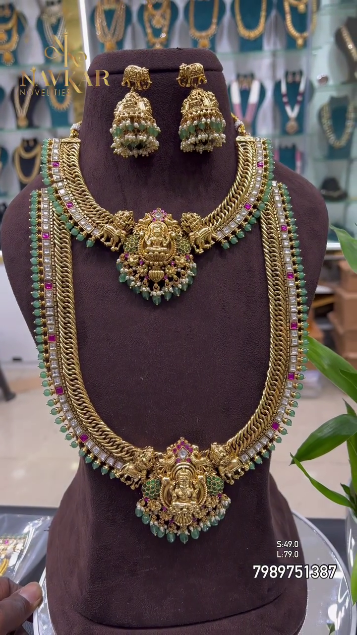 Premium Temple Beads Long Necklaces From 'Kruthika Jewellery'
