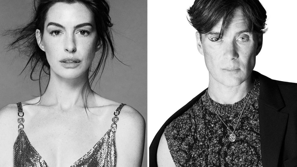 Anne Hathaway, Cillian Murphy, Versace Icons, Donnatella Versace, celebrity brand ambassadors, fashion campaign