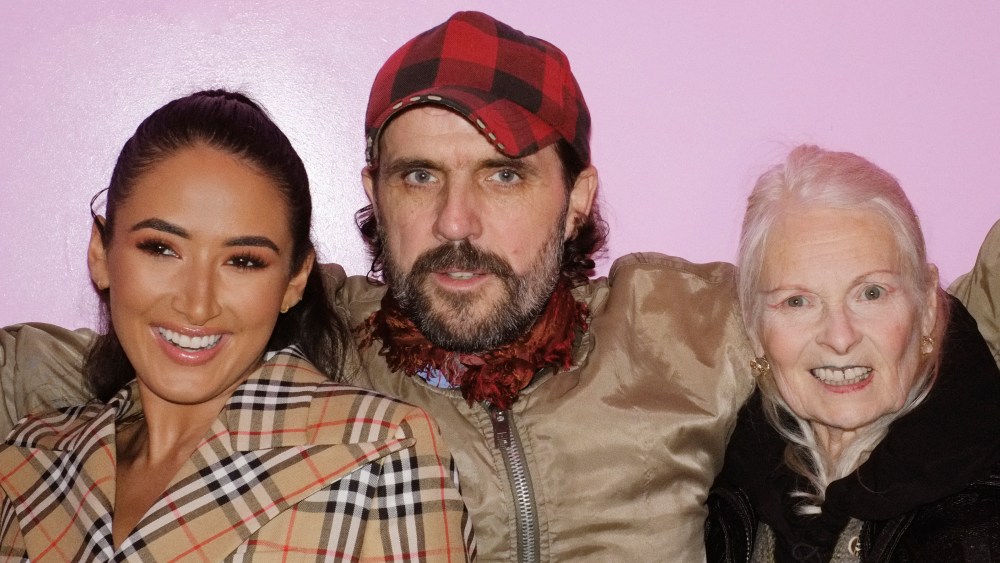 Cora Corre, Andreas Kronthaler and Vivienne Westwood at the Vivienne Westwood & Burberry collaboration launch party in 2018.