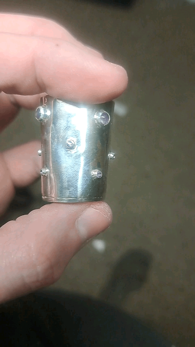 紫水晶图案纯银酒杯