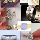 戒指重新设计 *需要灵感照片*：第二张照片是一枚戒指 - 一颗带有钻石光环的红宝石。我可能会用钻石打造一条星星般的戒指。但我很难在网上找到具有像我这样的主石的图片。我正在寻找灵感，了解我的宝石会是什么样子