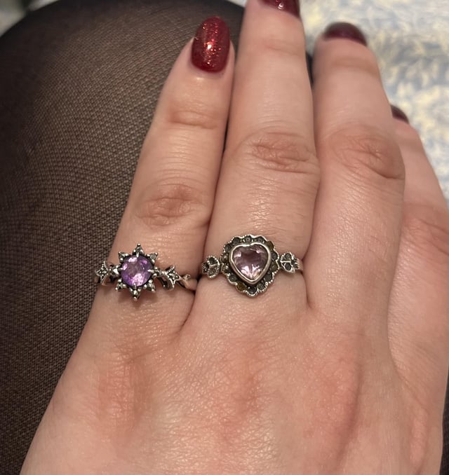 我的纯银紫水晶戒指！