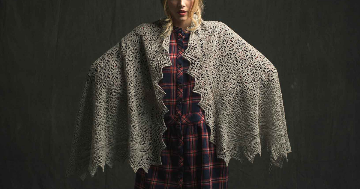 Woodland Lace Stole rectangular shawl