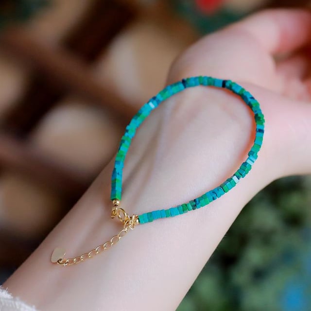 分享最后的热情，手工制作的绿松石手链 - 每块石头上的自然艺术！我喜欢它！