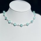 我用银和绿色宝石（也称为绿色angeite）做了一条项链（：