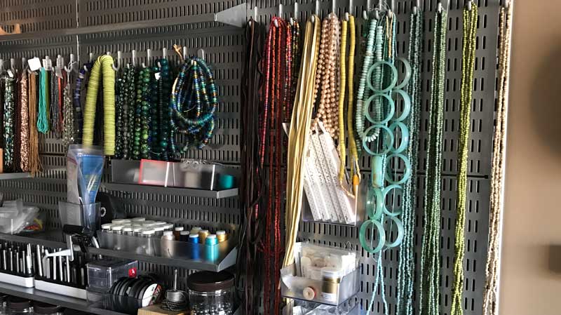 jewelry making supplies: wall of beads