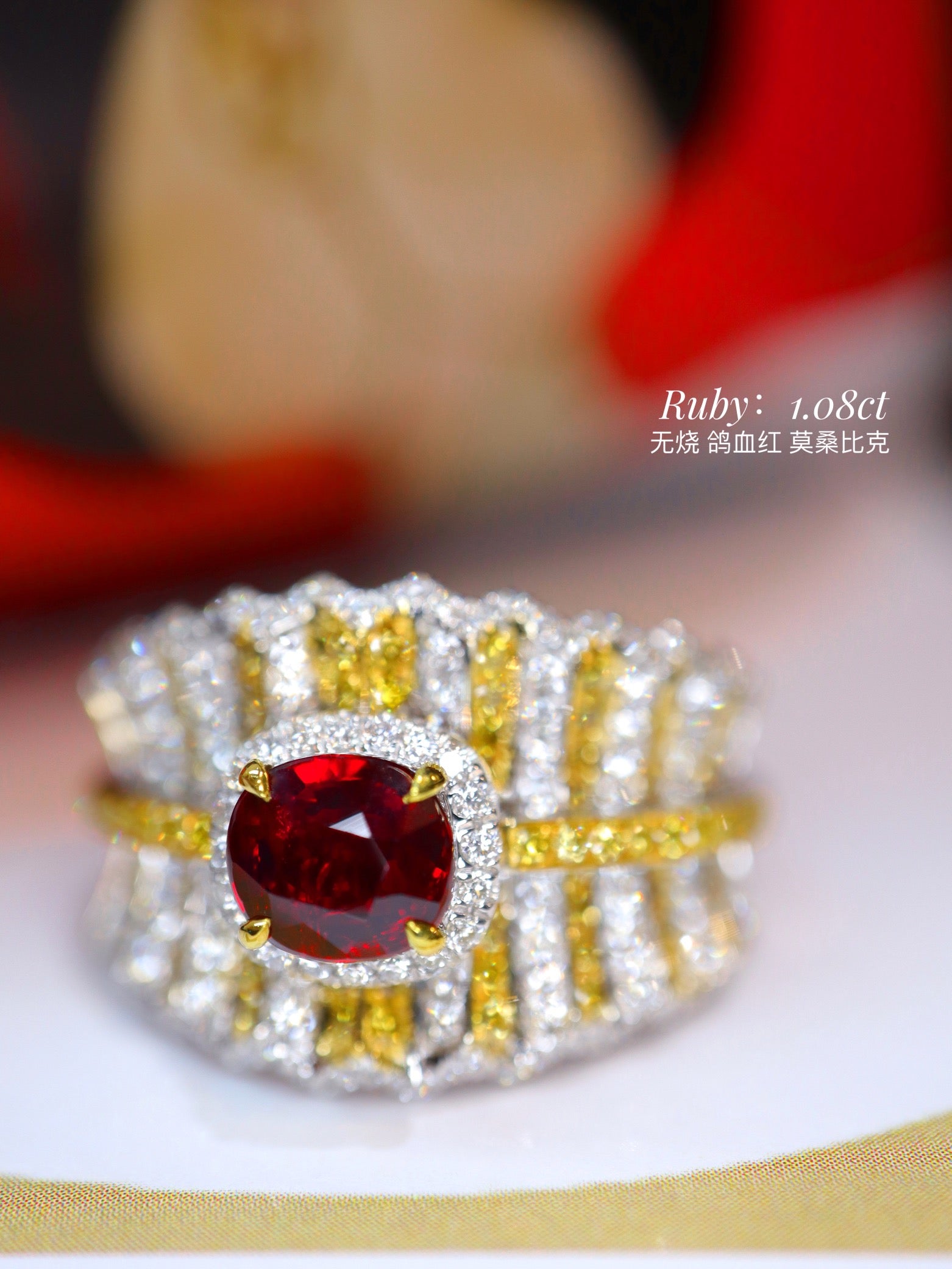 1.08 Carat Pigeon's Blood Ruby Ring in Buccellati-inspired Style – Luxury Jewelry