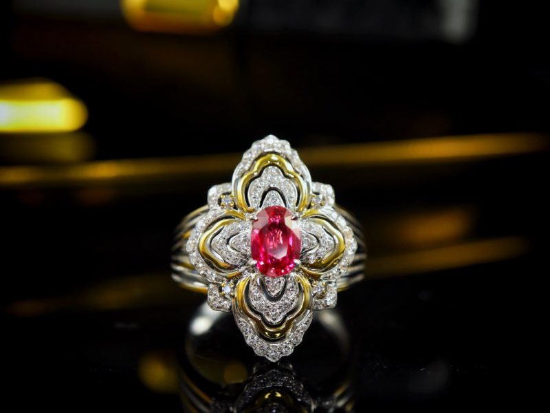 Buccellati Style Ruby Ring with Diamond Accents