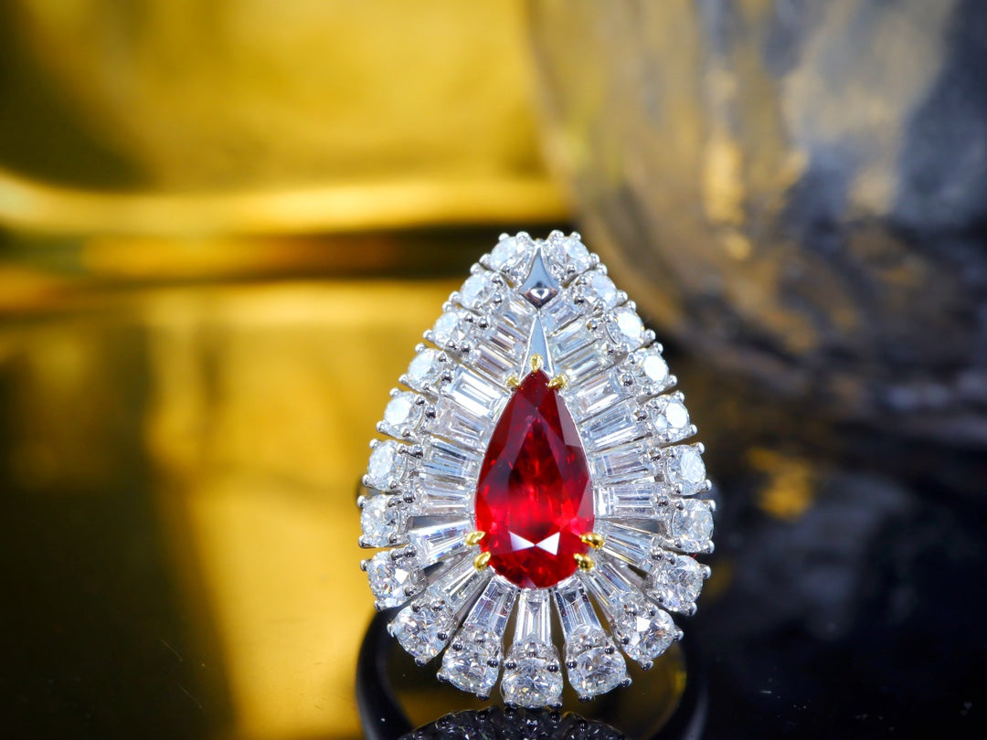 2.11ct Pigeon's Blood Ruby Ring/Pendant - Unheated & Vivid Red Gemstone Jewelry - 图片 2