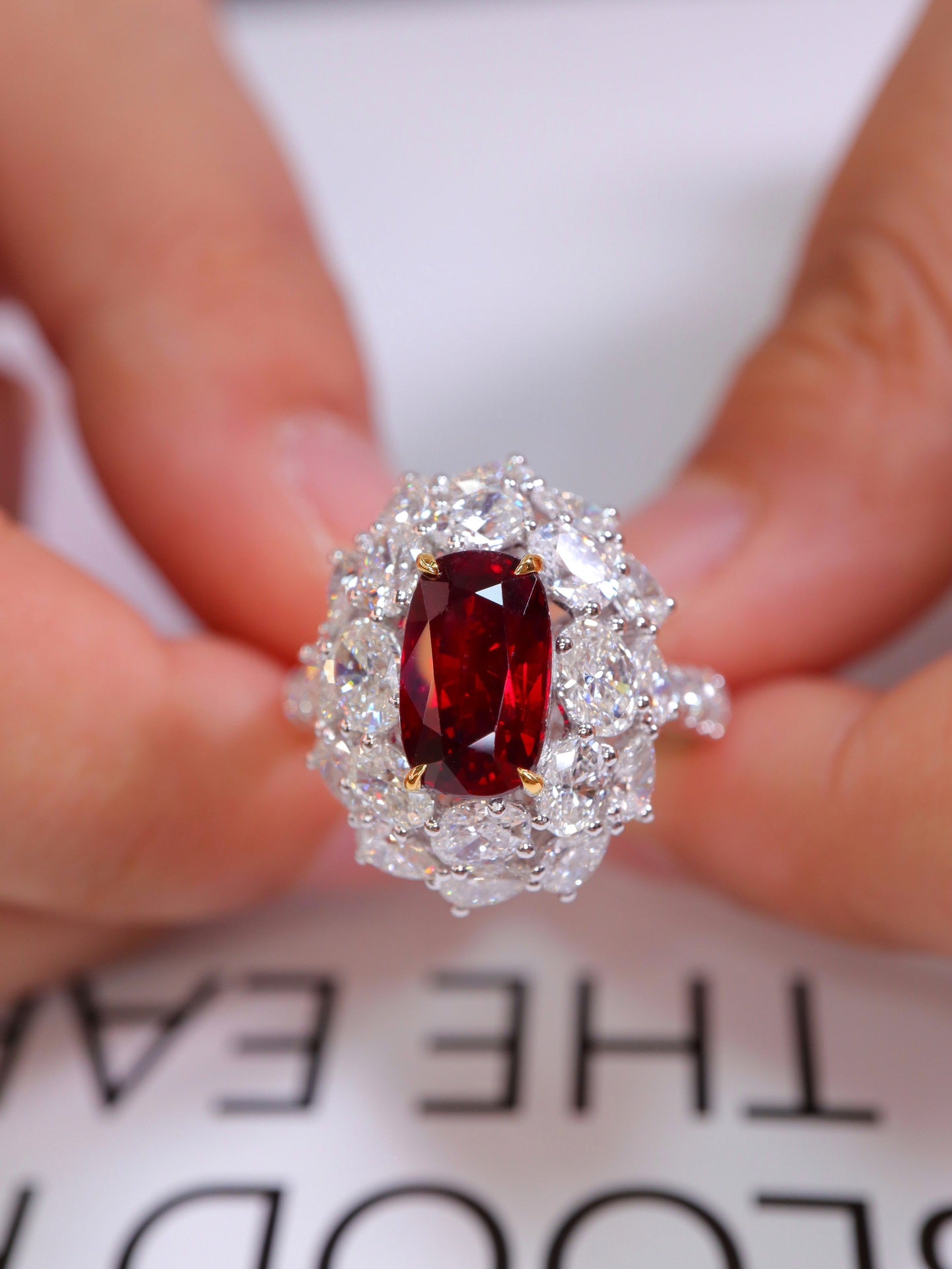 3-Carat Premium Pigeon Blood Red Ruby Ring - Luxury Jewelry - 图片 2