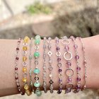 另一组夜晚的手镯！所有这些都是由纯银和天然宝石的珠子制成的（：