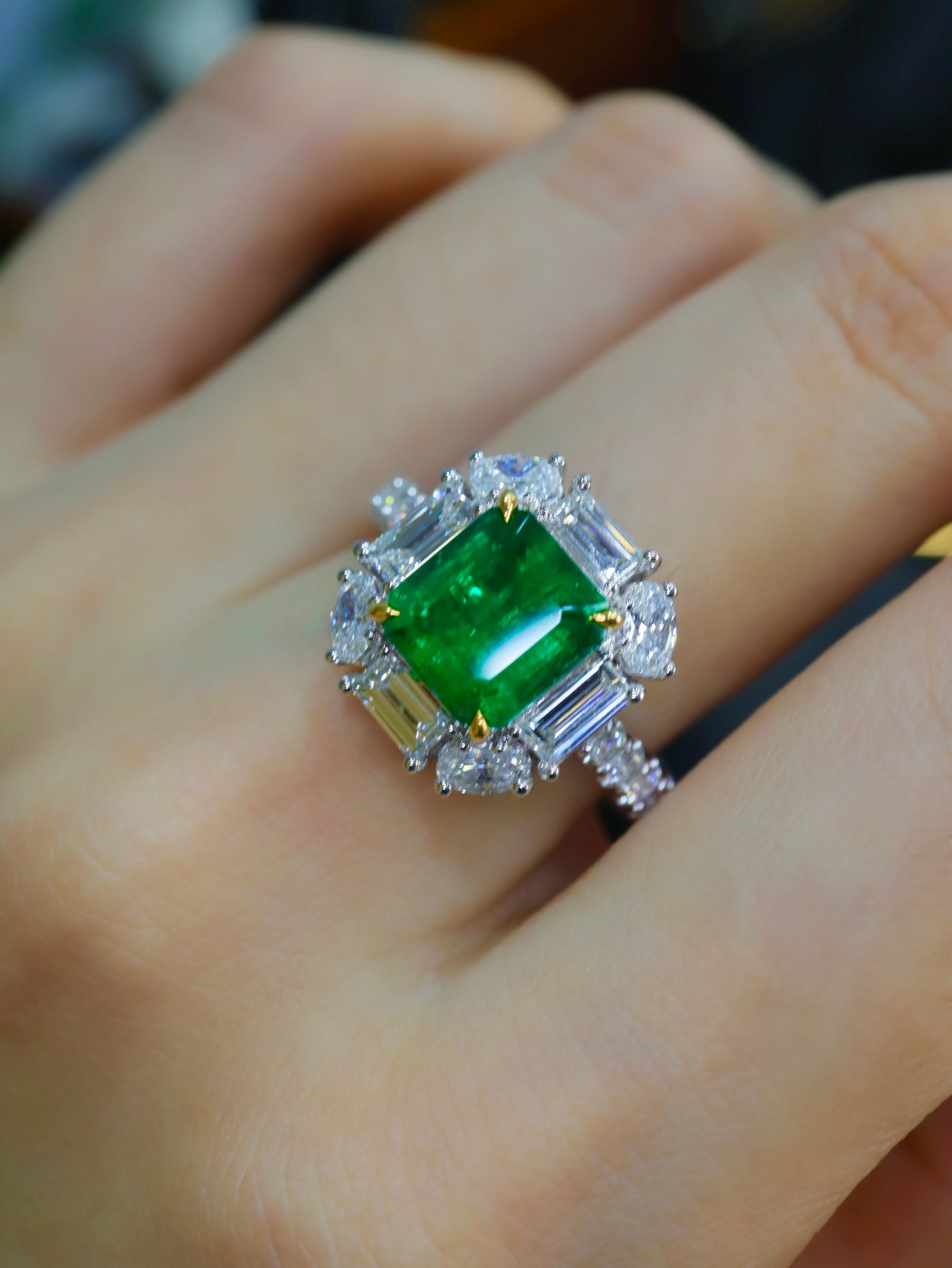 Afghan Panjshir Emerald Ring - Premium Wharton Green Jewelry - 图片 3